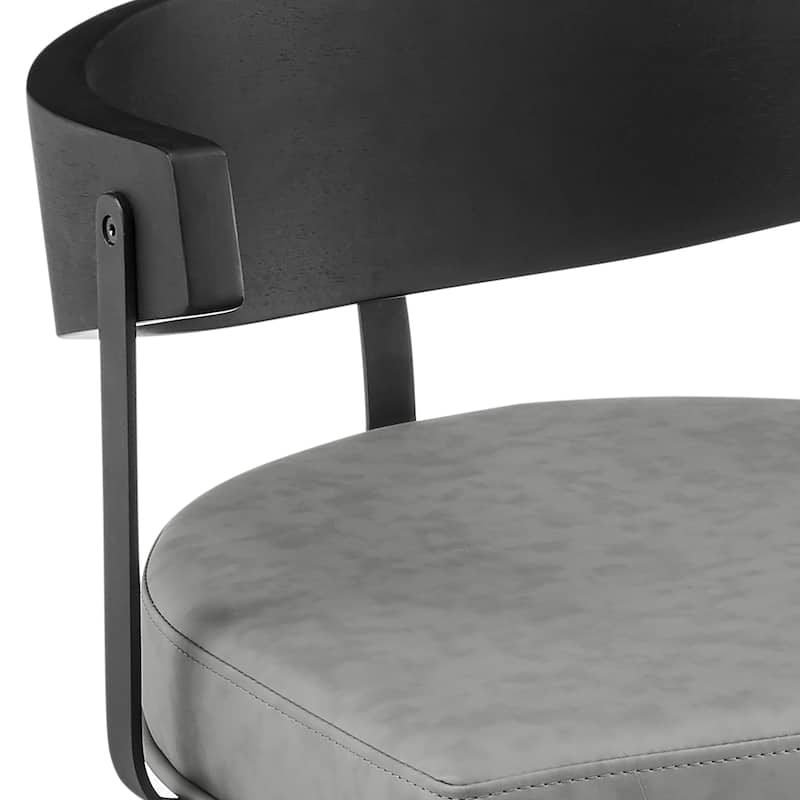 Lacey Mid-Century Swivel Bar Stool, Upholstered Counter Height Chair with Iron Frame