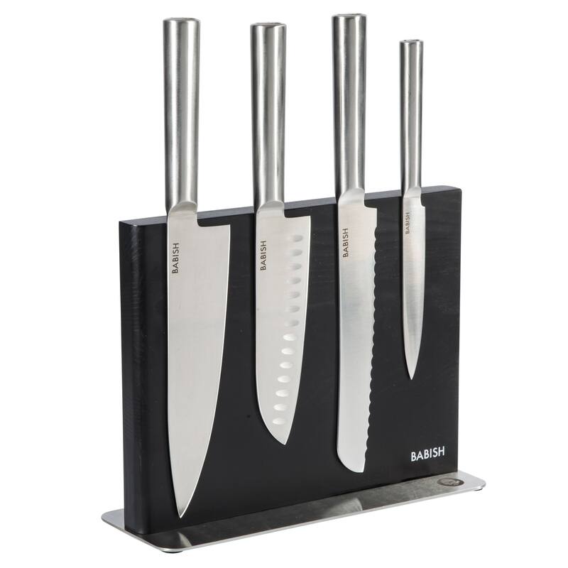 Babish 5 Piece 1.4116 German Steel Magnetic Knife Block Set