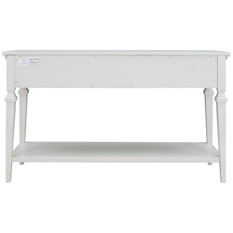 Retro Style Console Table with Three Drawers and Bottom Shelf