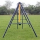 preview thumbnail 8 of 7, Roomfitters Outdoor Metal Swing Set with Glider, Fun Backyard Equipment for Toddlers and Youth, Blue