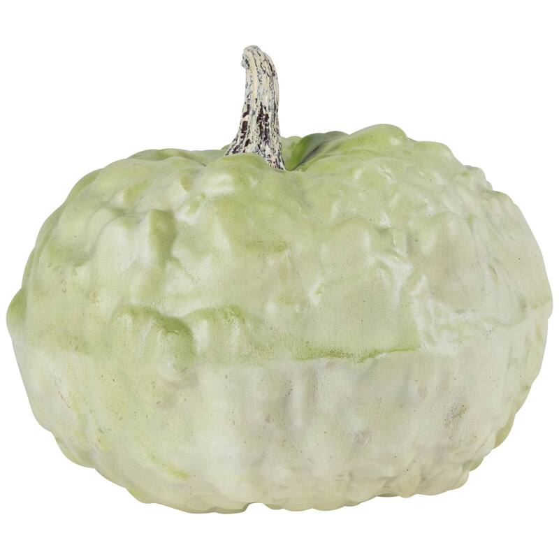 7.5" Light Green Textured Gourd Autumn Table Decoration