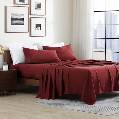 Swift Home Double Brushed Ultra Soft Microfiber Sheets 4-Piece Sheet Set Bedding Set - Assorted Colors