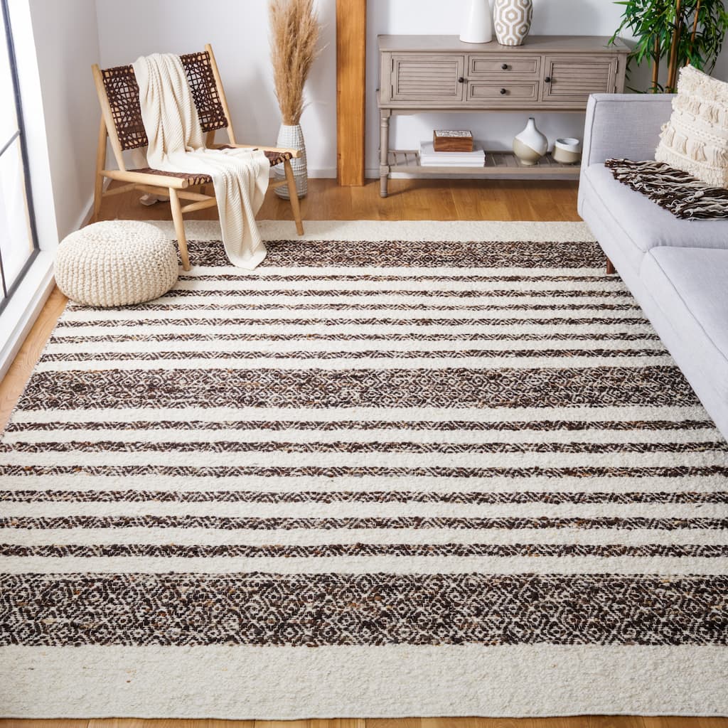 SAFAVIEH Handmade Natura Anneke Stripe Wool Rug