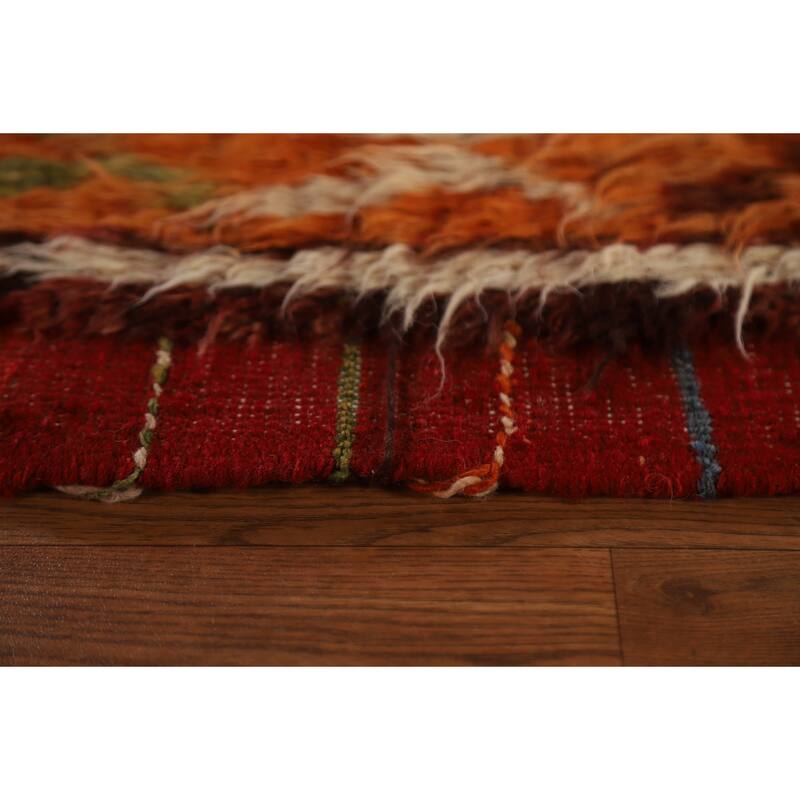 Hand Knotted Oriental 100% Wool Carpet Modern Tribal Red Moroccan Area Rug - 10' 0'' X 6' 9''