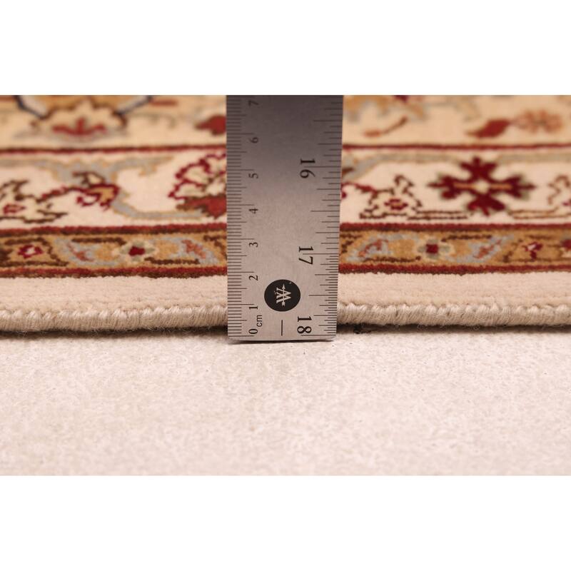 ECARPETGALLERY Hand-knotted Mirzapur Ivory Wool Rug - 5'6 x 7'9