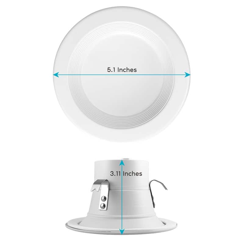 Luxrite 4" LED Recessed Can Lights, Color Selectable 2700K | 3000K | 3500K | 4000K | 5000K, Dimmable, 750 Lumens, 4-Pack