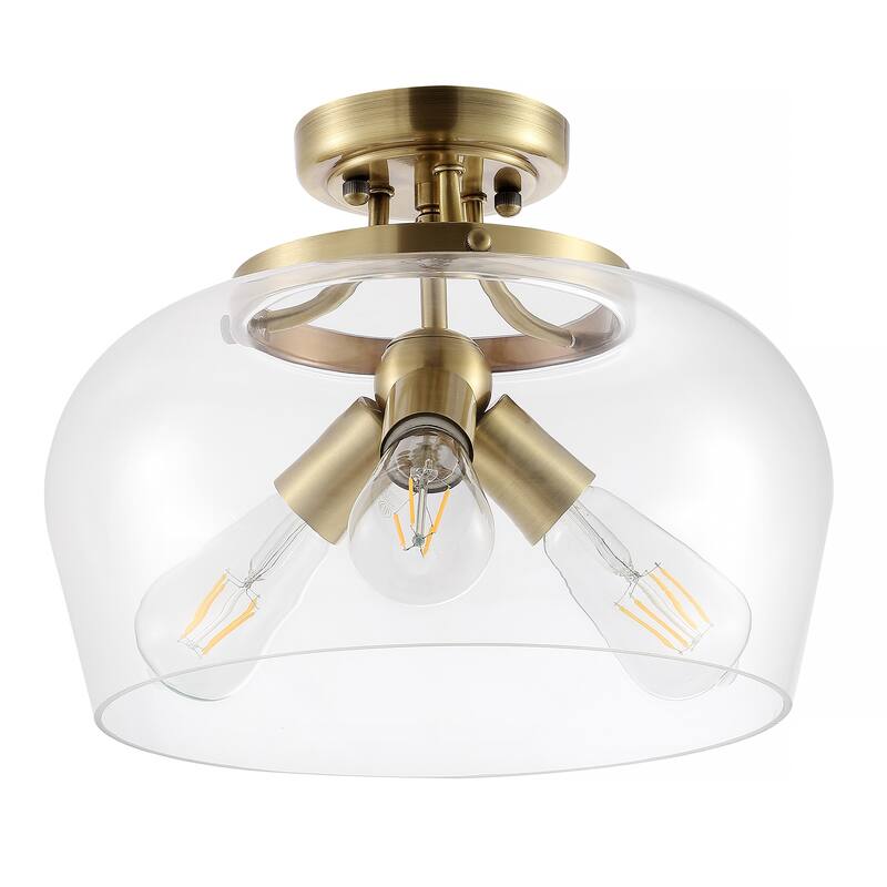 GetLedel 3-Light Glass Dome Semi Flush Mount