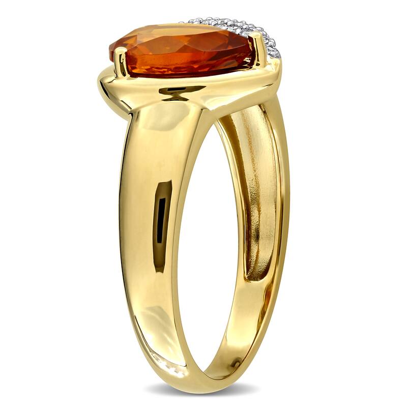 Miadora Gemstone and 1/7ct TDW Diamond Heart Ring in 10k Gold