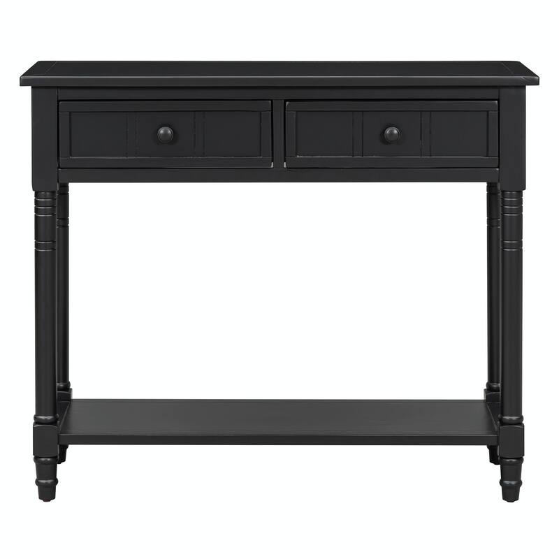 Daisy Series Console Table with Traditional Design, Two Drawers, and Bottom Shelf