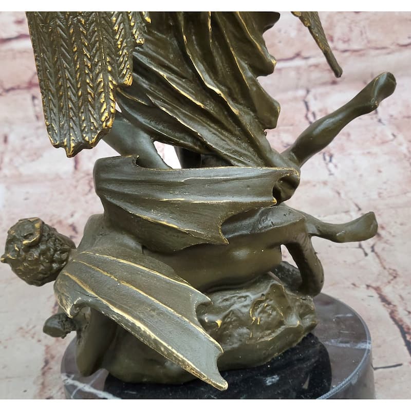 Saint Michael Slaying The Dragon Bronze Sculpture By Carpeaux