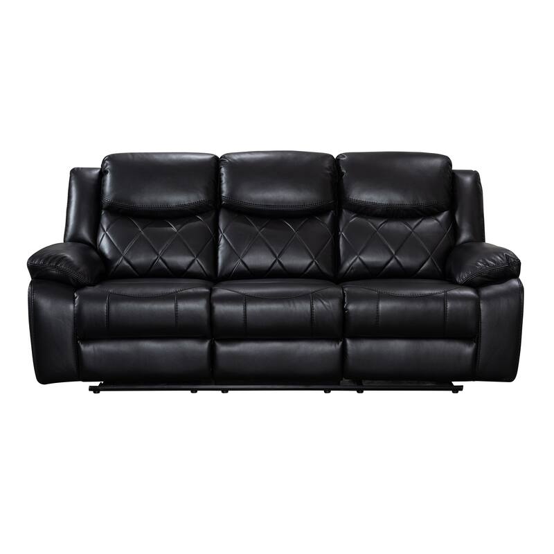 Contemporary Living Room Faux Leather Upholstered Power Reclining Sofa