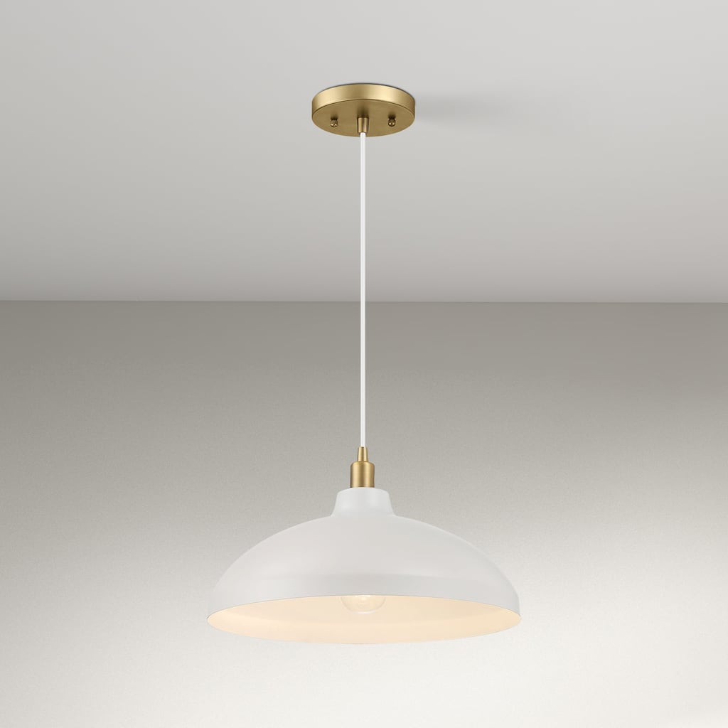 Sockras Single Dome Pendant Lamp with Gold Brass Accents