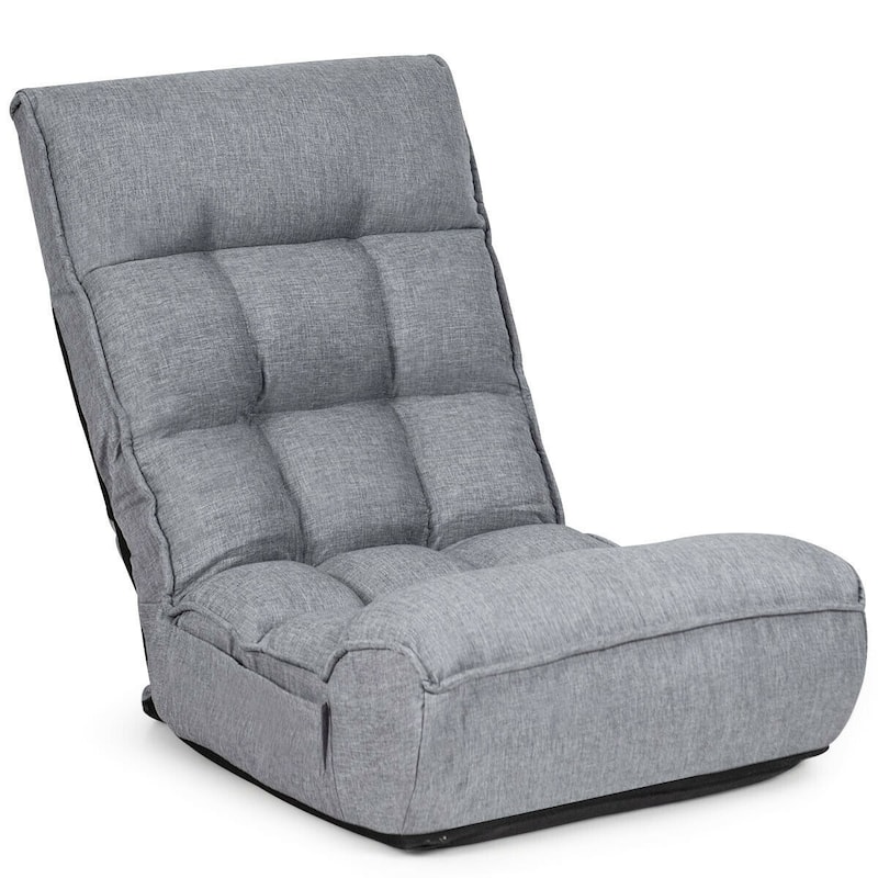 4-Position Adjustable Floor Chair Folding Lazy Sofa - 24" x 26" x 31" (L x W x H)