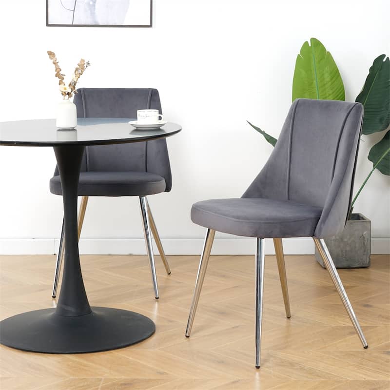 Modern Fabric Accent Upholstered Velvet Dining Chairs (Set of 4)