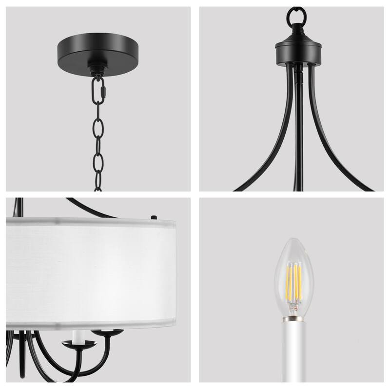 Modern Drum Light Chandelier Industrial Dining Room Light Fixtures
