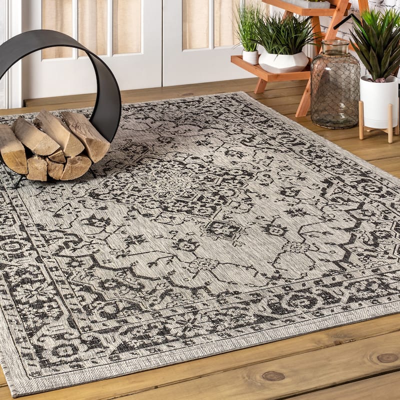 JONATHAN Y Palazzo Boho Medallion Textured Weave Indoor/Outdoor Area Rug
