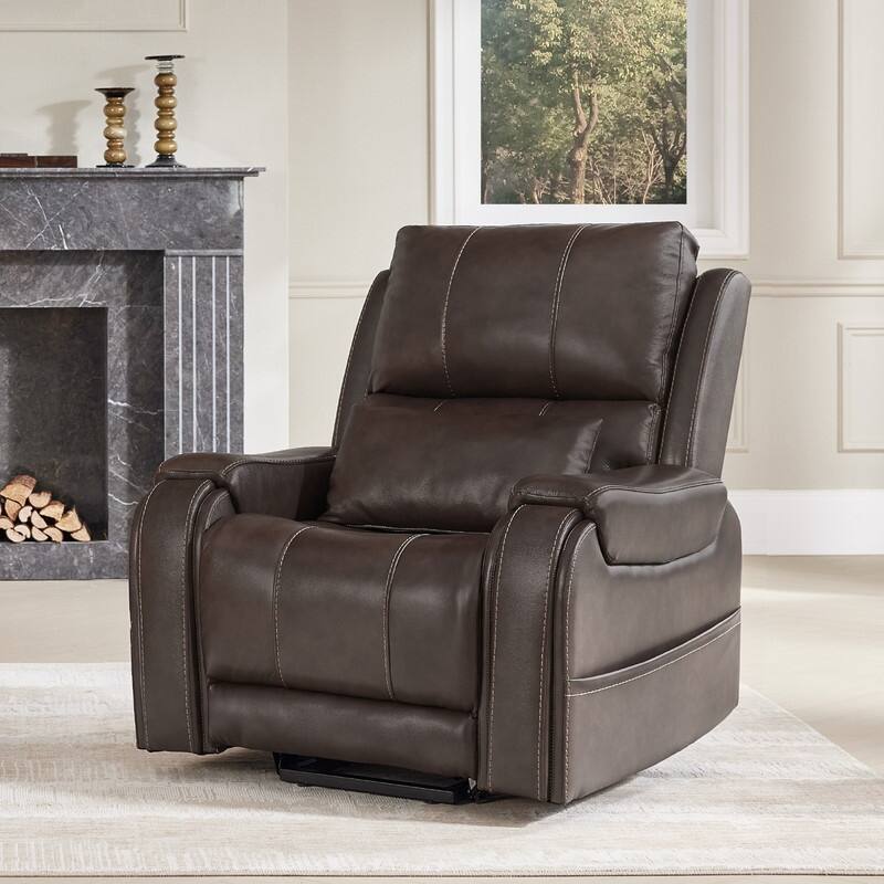Spruce & Spring Leather Lift Recliner Chair for Elderly with Heat and Massage