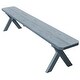 preview thumbnail 7 of 10, Pressure Treated Pine 6' Crossleg Bench Gray Stain