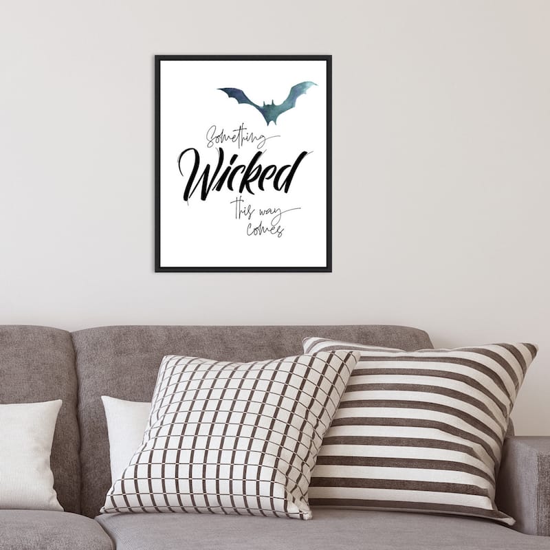 Amanti Art Something Wicked Bat Framed Canvas Wall Art