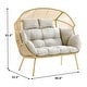 preview thumbnail 3 of 23, Gymojoy Double Wicker Egg Chair Outdoor Oversized Egg Chair