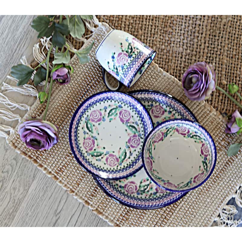 Blue Rose Polish Pottery 1000 Millena 4 Piece Place Setting