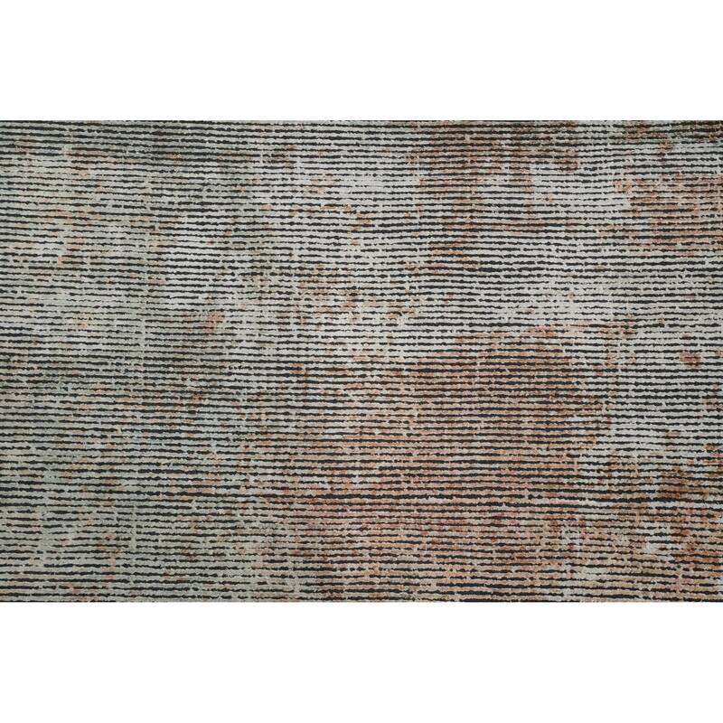 Hand Knotted Oriental Viscose Silk Carpet Modern Abstract Multi-Colored Abstract Area Rug - 9' 1'' X 6' 0''