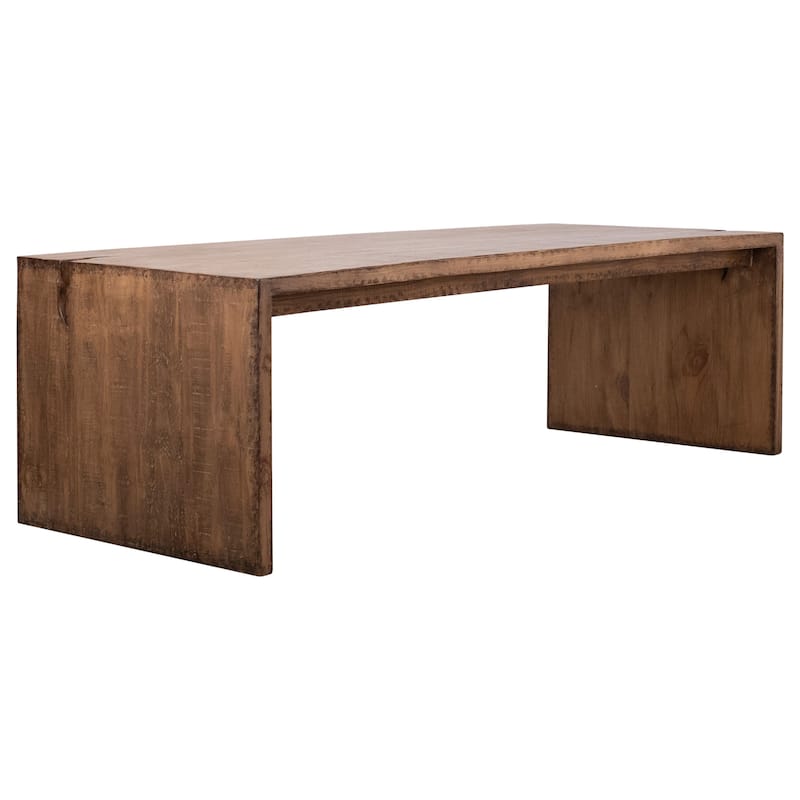 Evie Reclaimed Pine 94-inch Waterfall Style Dining Table with Cutout Detail