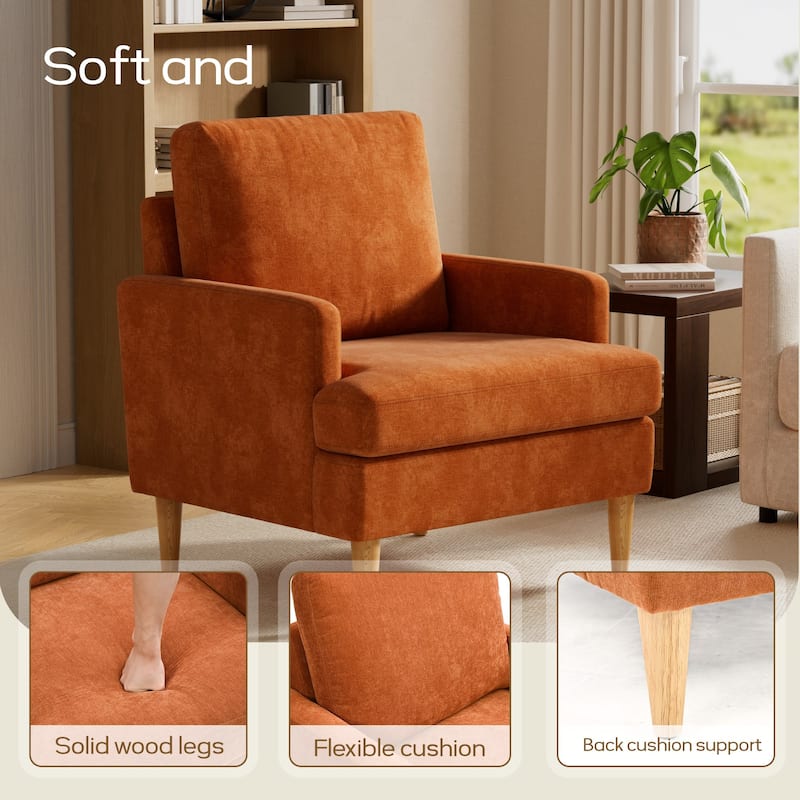 set of 2 Accent Chair for Bedroom Living Room with Wood Legs