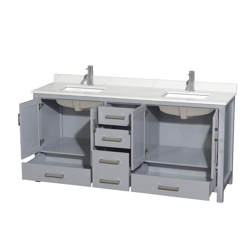 Wyndham Collection WCS141472D-QTZ-UNSMXX Sheffield 72" Free Standing