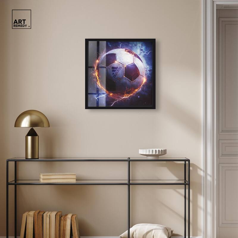 Electrify Soccer Ball Shadowbox by Art Remedy