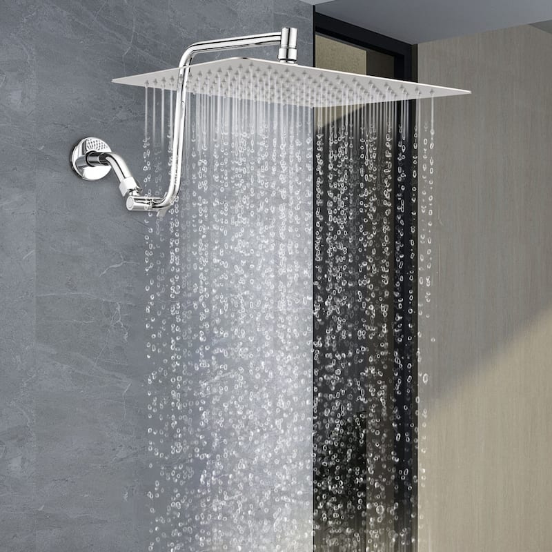 YASINU 12" Rain ShowerHead with Adjustable Extension Arm