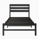 preview thumbnail 10 of 8, Industrial Twin Metal Bed Frame with Wooden Headboard and Ample Storage