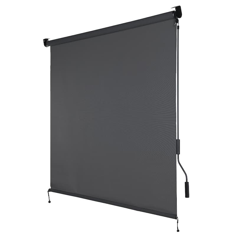 Aoodor 5% Openness Cordless Solar Fabric Roller Shade, 95% UV Protection Blinds - 10x8 ft - Grey