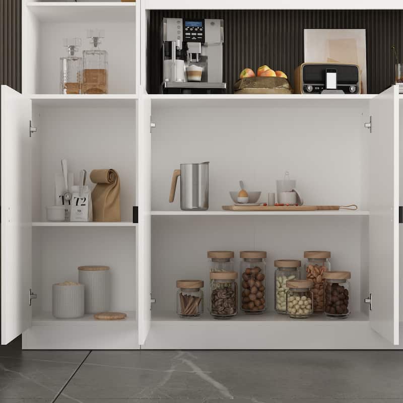 Timechee Combined Bookcase Kitchen Cabinet Display Cabinet Pantry
