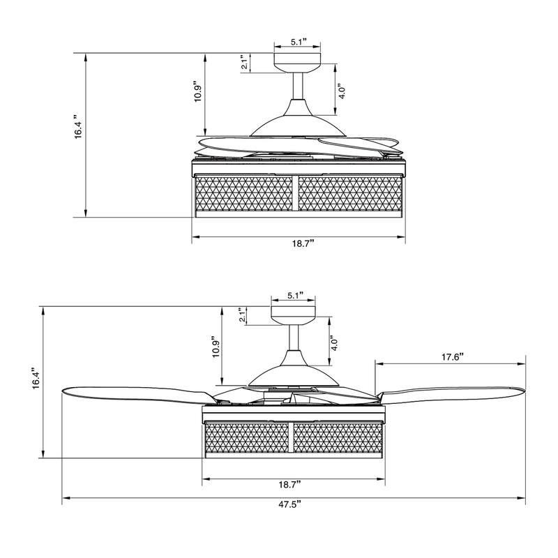 Fanaway Meridian 48-inch AC Ceiling Fan with Light