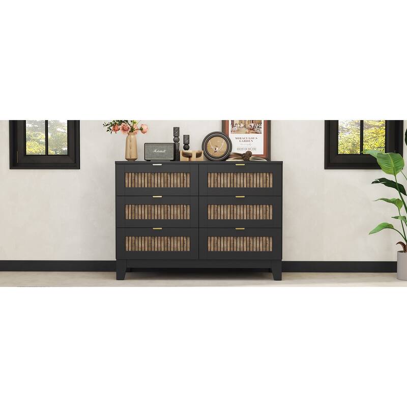 Rustic Farmhouse Style Dresser with 6 Drawers