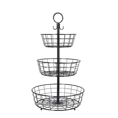 Tabletop 2-Tier Countertop Fruit Basket Stand