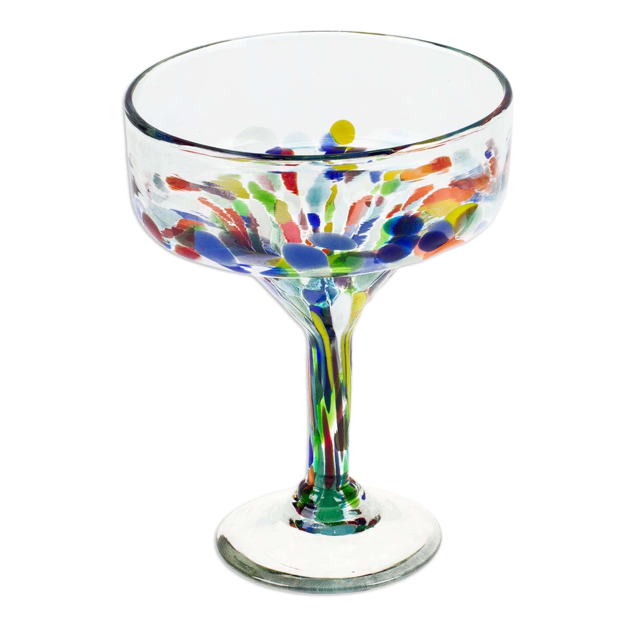 Pair of Iridescent Clear Handblown Wine Glasses - Ethereal Glamour