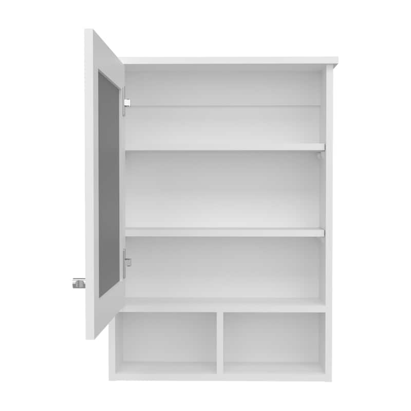 Medicine Cabinet 29" H, with 5 Shelves, 1 Door, and 1 Mirror, White