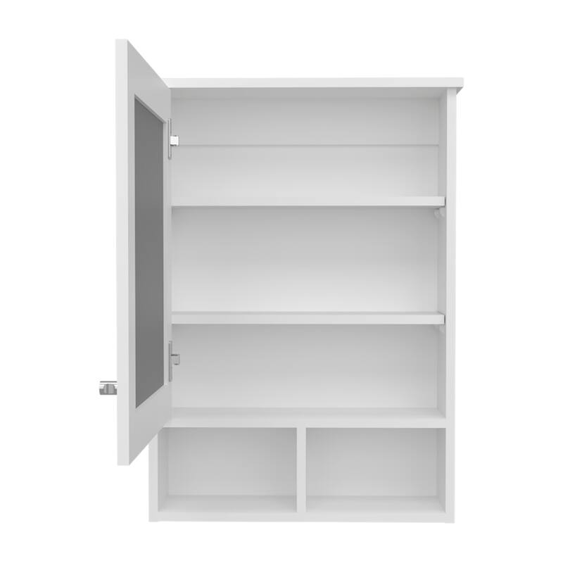 Wall-Mounted Medicine Cabinet with Mirror, 5 Shelves, 1 Door, Compact Storage Solution for Bathroom