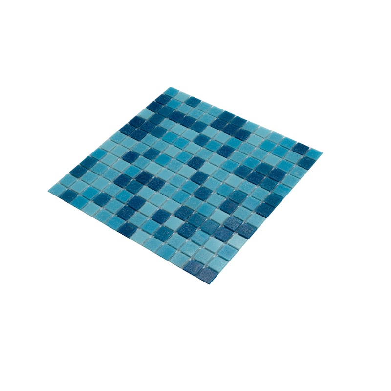 Apollo tile 12" x 12" Mingles Glossy Pacific Blue Glass Tile (20 sq ft/case) - 20 Pack