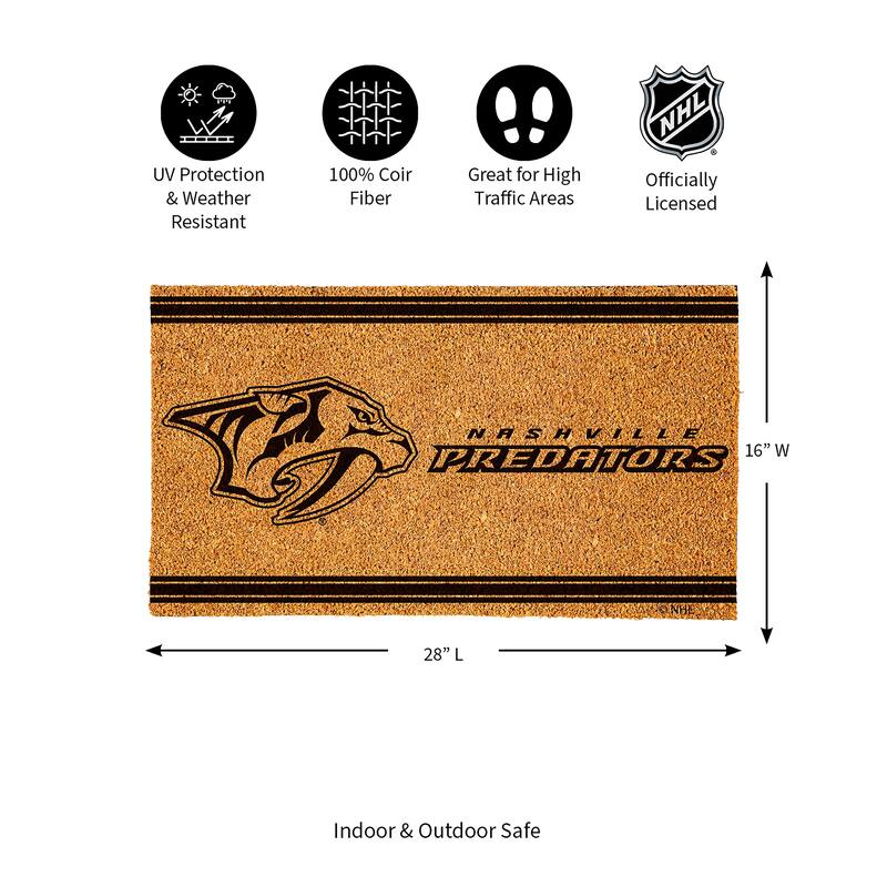 Nashville Predators Monochrome Indoor/Outdoor Coir Door Mat