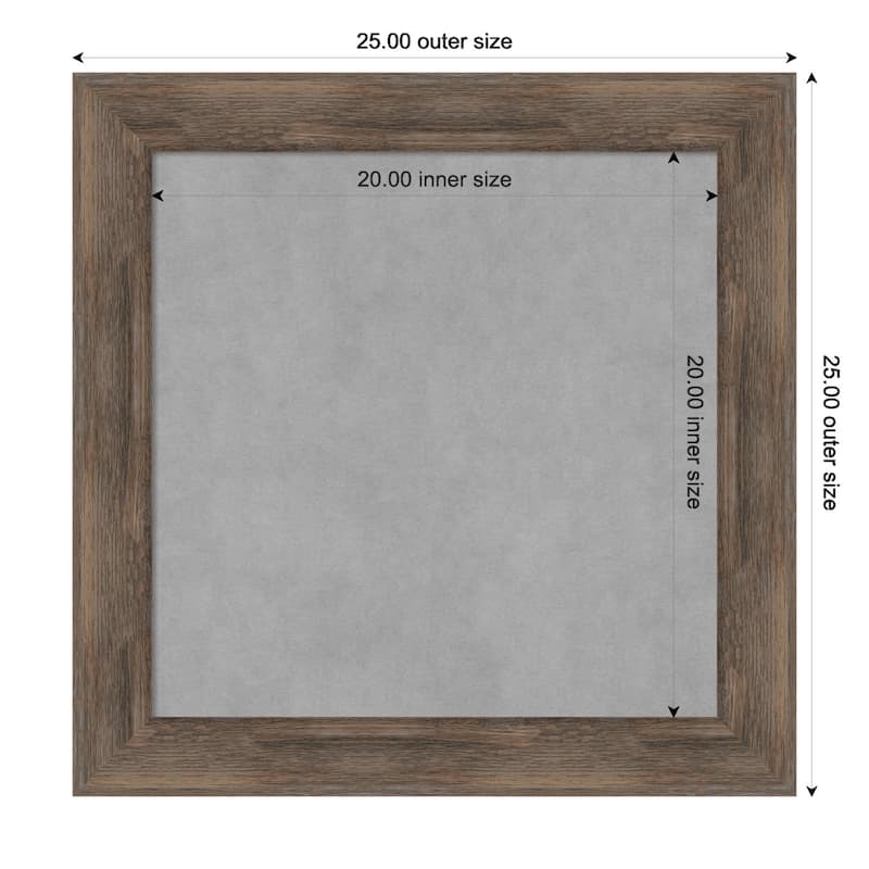 Amanti Art Hardwood Mocha Framed Magnetic Board - Board Size 20x20