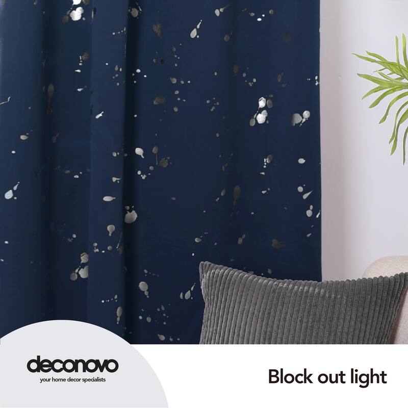 Deconovo Silver Spot 52 Width Curtain Panel Pair (2 Panel)