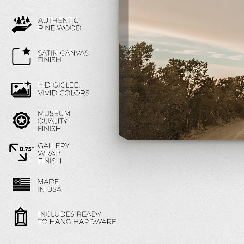 Wynwood Studio Canvas Nature and Landscape On Road to the Countryside Green and Modern & Contemporary Wall Art Canvas Print