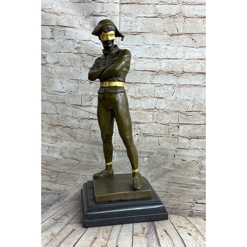 Harlequin Pantomime Bronze Figure Statue Sculpture By Rene De Saint-Marceaux 17 Inches X 7 Inches