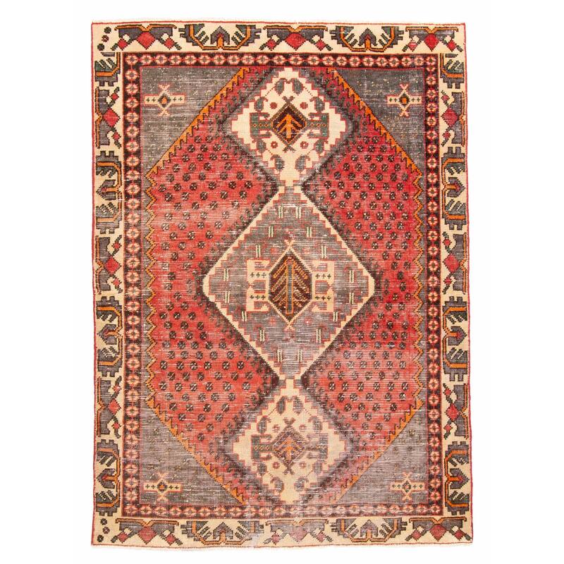 ECARPETGALLERY Hand-knotted Antalya Vintage Red Wool Rug - 4'10 x 6'4