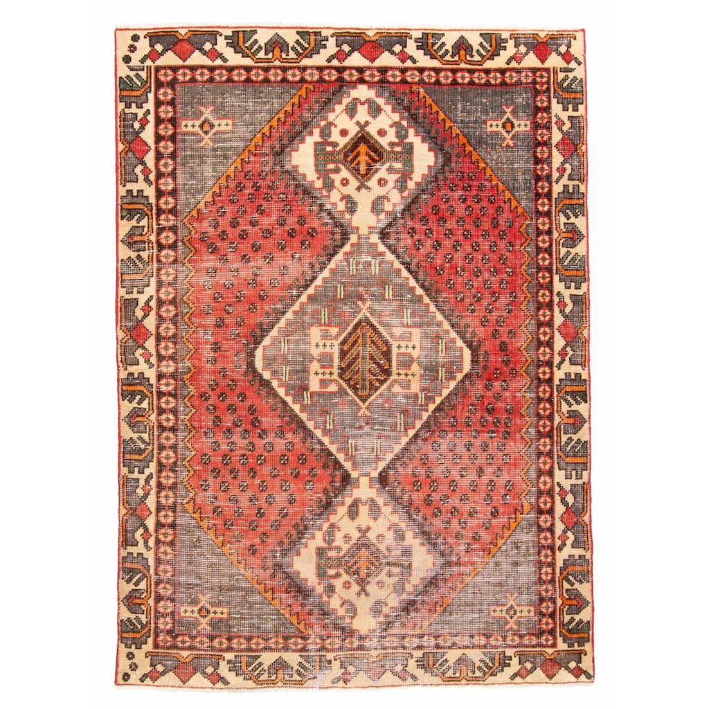ECARPETGALLERY Hand-knotted Antalya Vintage Red Wool Rug - 4'10 x 6'4