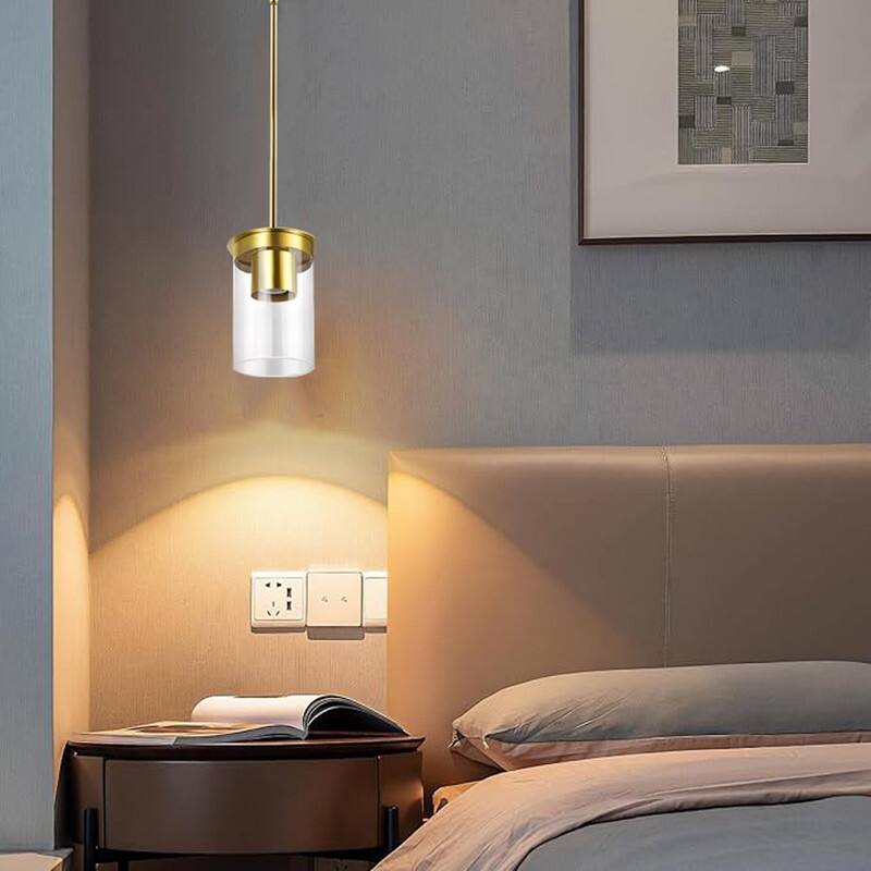 1 Pack bulb light brushed gold kitchen lighting glass pendant light