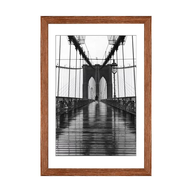 iCanvas "Brooklyn Bridge (New York City)" by Christopher Bliss - Walnut - 32x24x1